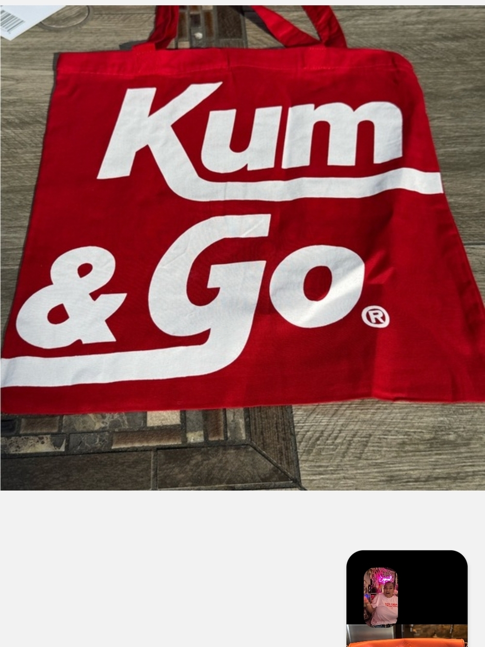 Kum & Go Red Logo Graphic Tote Bag New